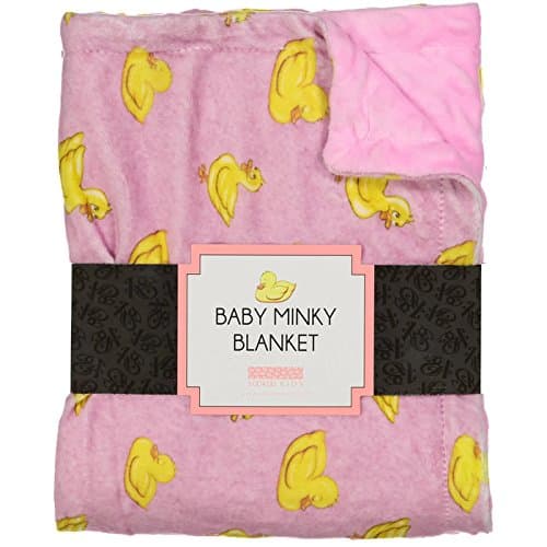 Soft Cozy Minky Newborn Baby Blanket Duck Awake/Duck Asleep [chooose Color] (Pink)