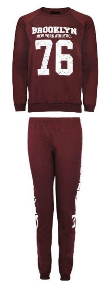 Top Fashion's Ladies Brooklyn 76 Work Out Hoody Sweatshirt Top and Joggers Pants Set size 6-12