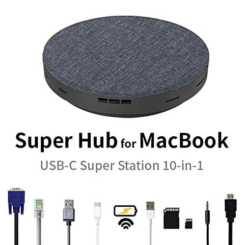 USB C Hub, Mago Feliz 10-in-1 Super hub Wireless Charger for Type-C laptops,Tablets and Phones