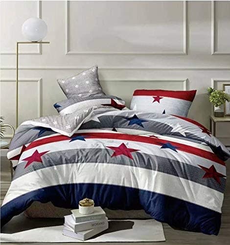 Magnetic Shadow Glace Cotton King Size Duvet Cover Quilt Cover Rajai Cover 90x100 inches (Geometric)