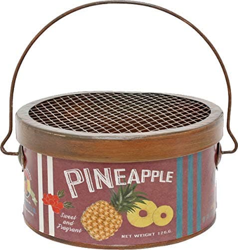 OLD DAYS Mosquito Coil & Incense Holder, Tin can Portable - Nostalgic TINNED Pineapple Classic Retro Japan