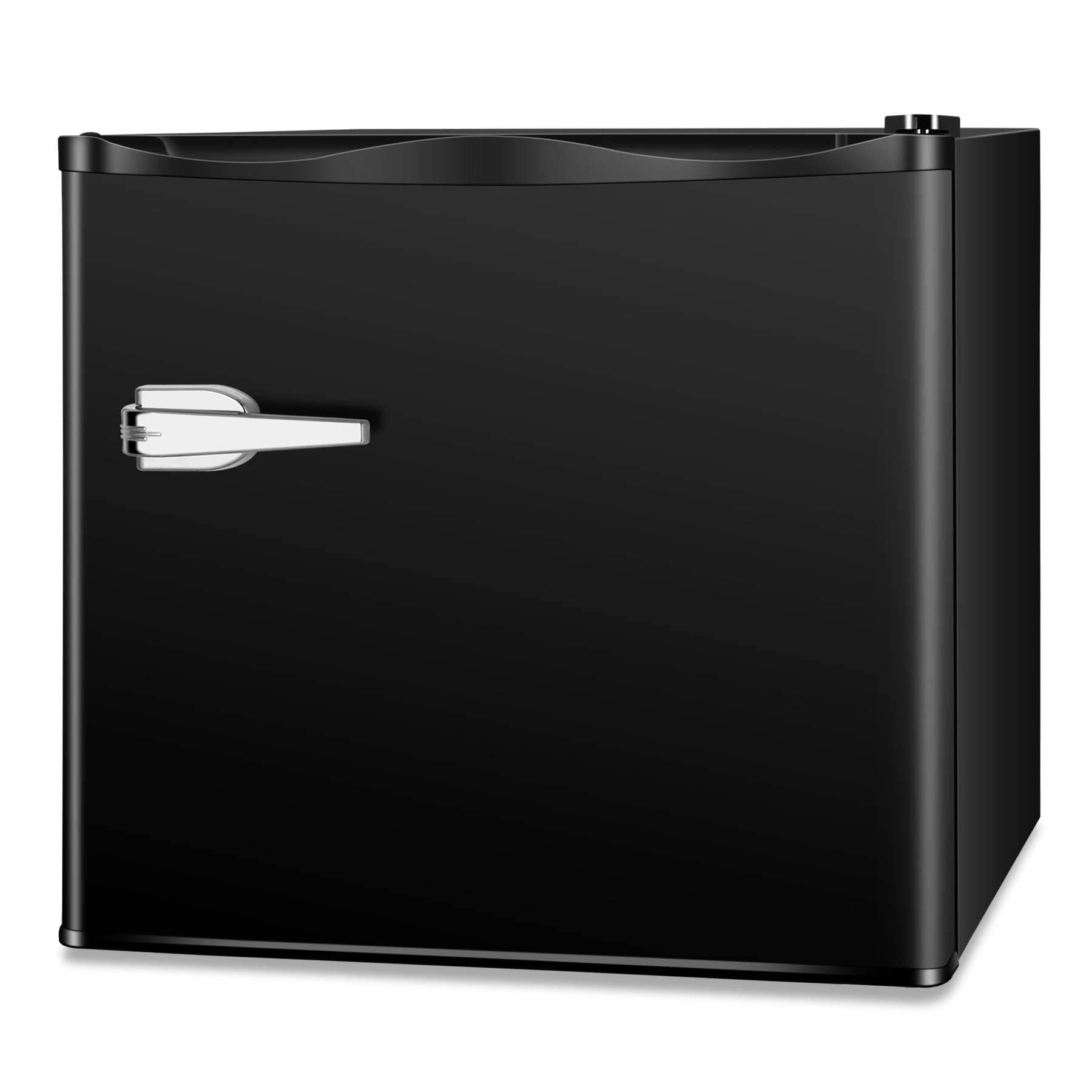Mini Freezer Compact Upright Freezer, 1.2Cu.ft Small Freezer with Handle, Removable Shelves, Adjustable Thermostat, Low Noise Mini Freezers for Bedroom, Apartment, Home, Office, Black