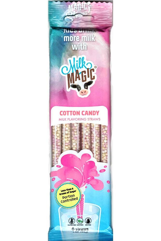Cotton Candy Magic Milk Flavoring Straws - 6 Straws