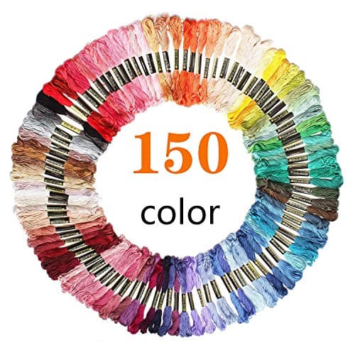 MoloTAR Rainbow Color Embroidery, Cross Stitch Threads, Bracelets, Crafts Floss,150 Skeins
