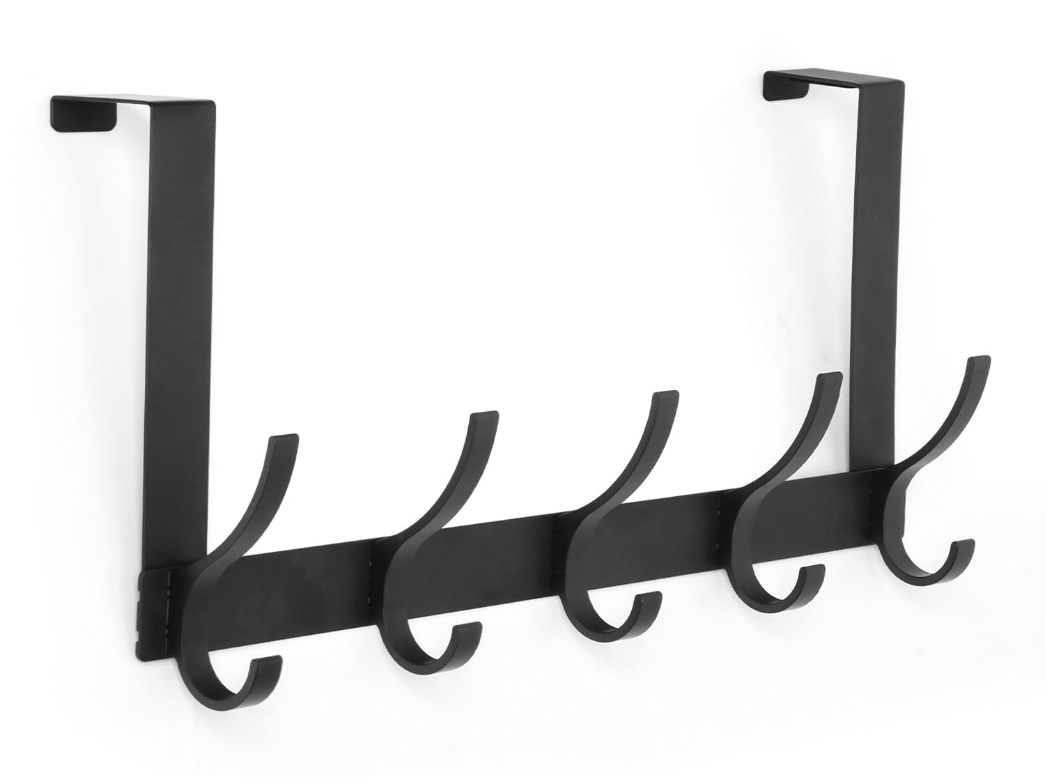Over The Door Hooks, Door Hanger Hooks for Hanging, Over The Doors Towel Racks for Bathroom with 10 Coat Hook, Coat Rack Bathroom Accessories(1 Pack, Black)