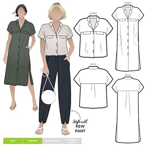 Style Arc Sewing Pattern - Monty Shirt and Dress (Sizes 04-16)