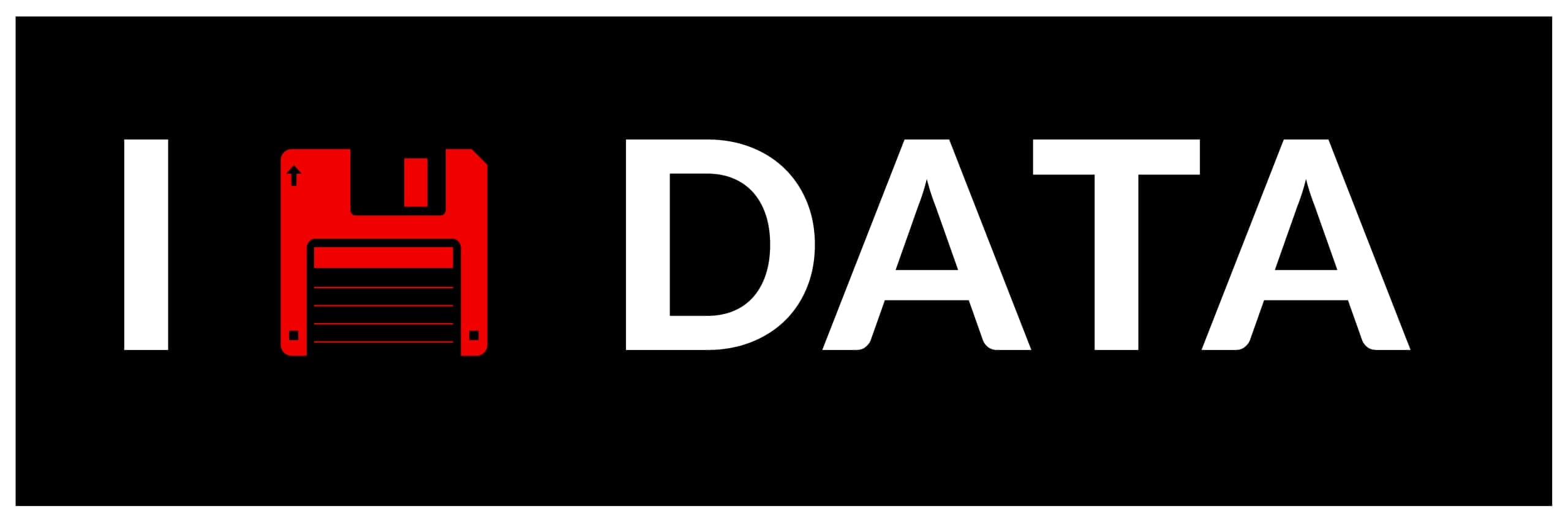 I Love Data Waterproof Vinyl Bumper Sticker for Cars Trucks Laptop