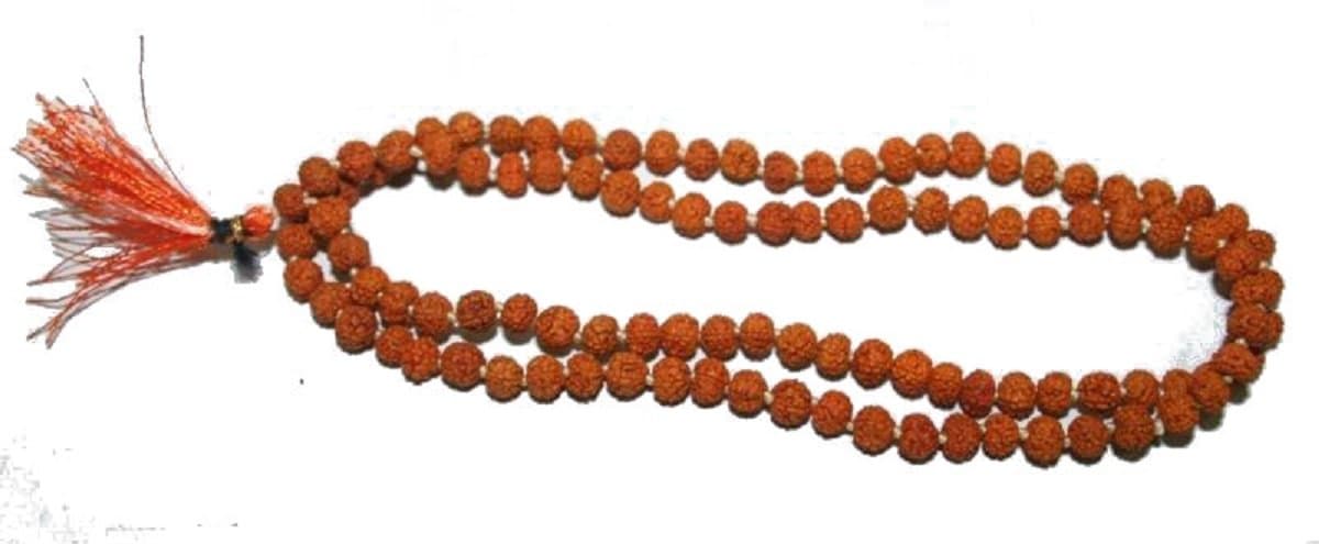 INDIAN ASTROLOGY RUDRAKSHA RUDRAKSH 6 MM 108 BEADS PRAYER JAPA KARMA MALA NECKLACE-TOP GRADE 5 FACE (5 MUKHI) HINDU TIBETAN BUDDHIST PRAYER KARMA BEADS SUBHA ROSARY MALA FOR NIRVANA, BHAKTI, FOR REMOVING INNER DOSHAS, FOR CHANTING AUM OM, FOR AWAKENING CHAKRAS, KUNDALINI THROUGH YOGA MEDITATION
