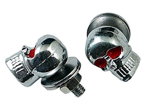Motorcycle Decoration License Frame Motor SKULL Plate Screw 6mm Screws 2 x Chrome Accessories