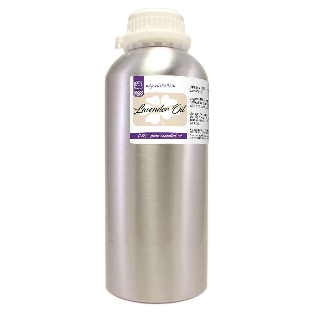 Lavender Essential Oil – 32 fl oz (946 ml) Aluminum Bottle w/Plug Cap - GreenHealth