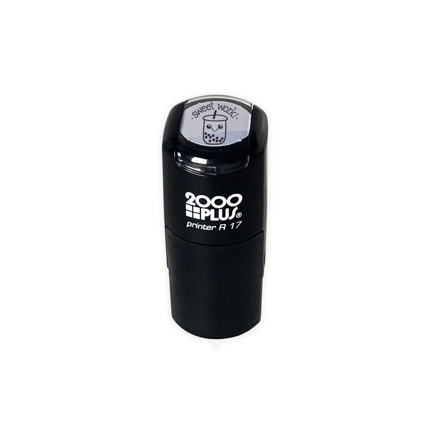 Sweet Work Bubble Tea Themed Stamp / 2000 Plus Self Inking Teacher Boba Drink Stamper / 9/16" Small Black Imprint/School Classroom Homework Worksheet Reward Stamp