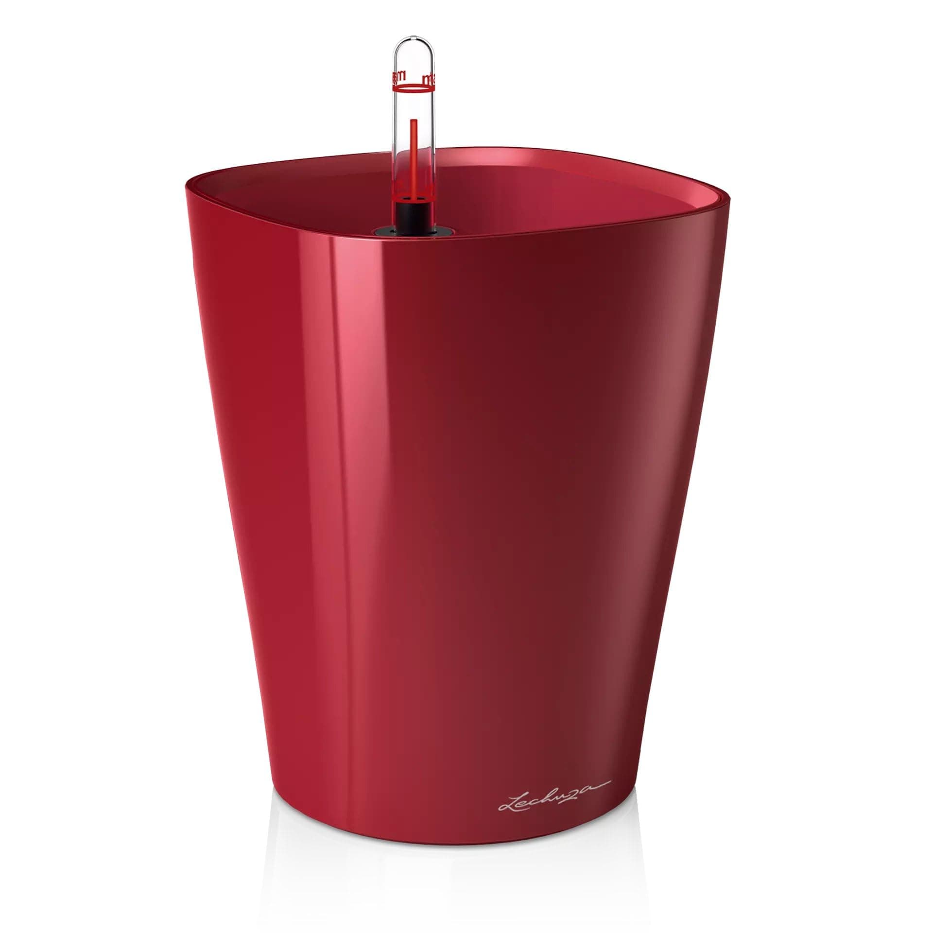 Lechuza 14919 Deltini Self-Watering Garden Planter, Scarlet Red High Gloss