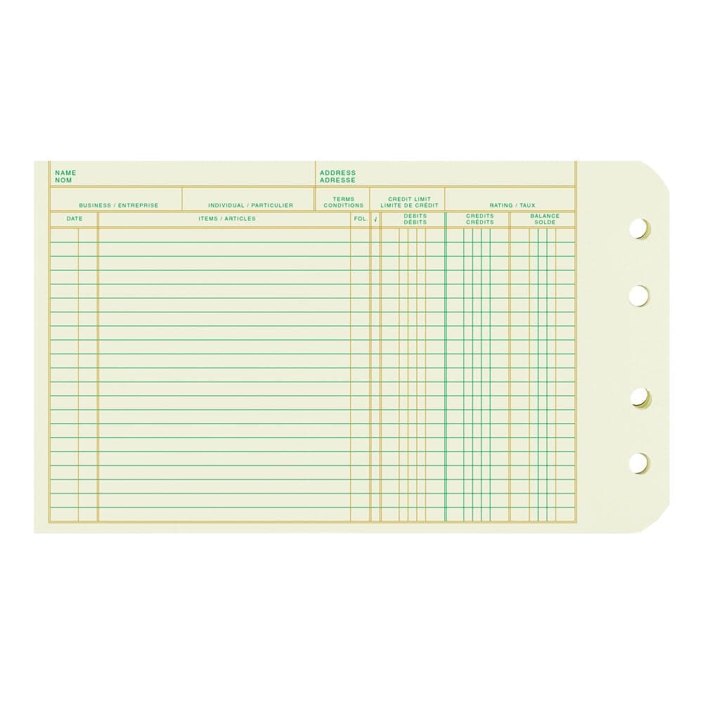 Rediform Extra Sheets for 4-Ring Ledger Binder, Green Eye-Ease Paper, Pre-Punched, 5" x 8.5", 100 Refill Sheets (14-055) (14055)