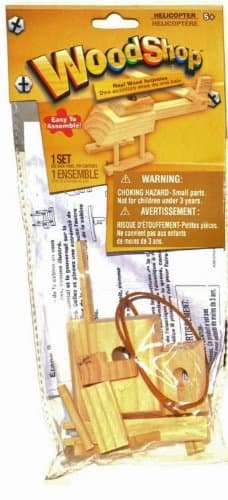 WoodShop Real Wood Helicopter Model Kit Precision Cut Pieces Build Assemble DIY
