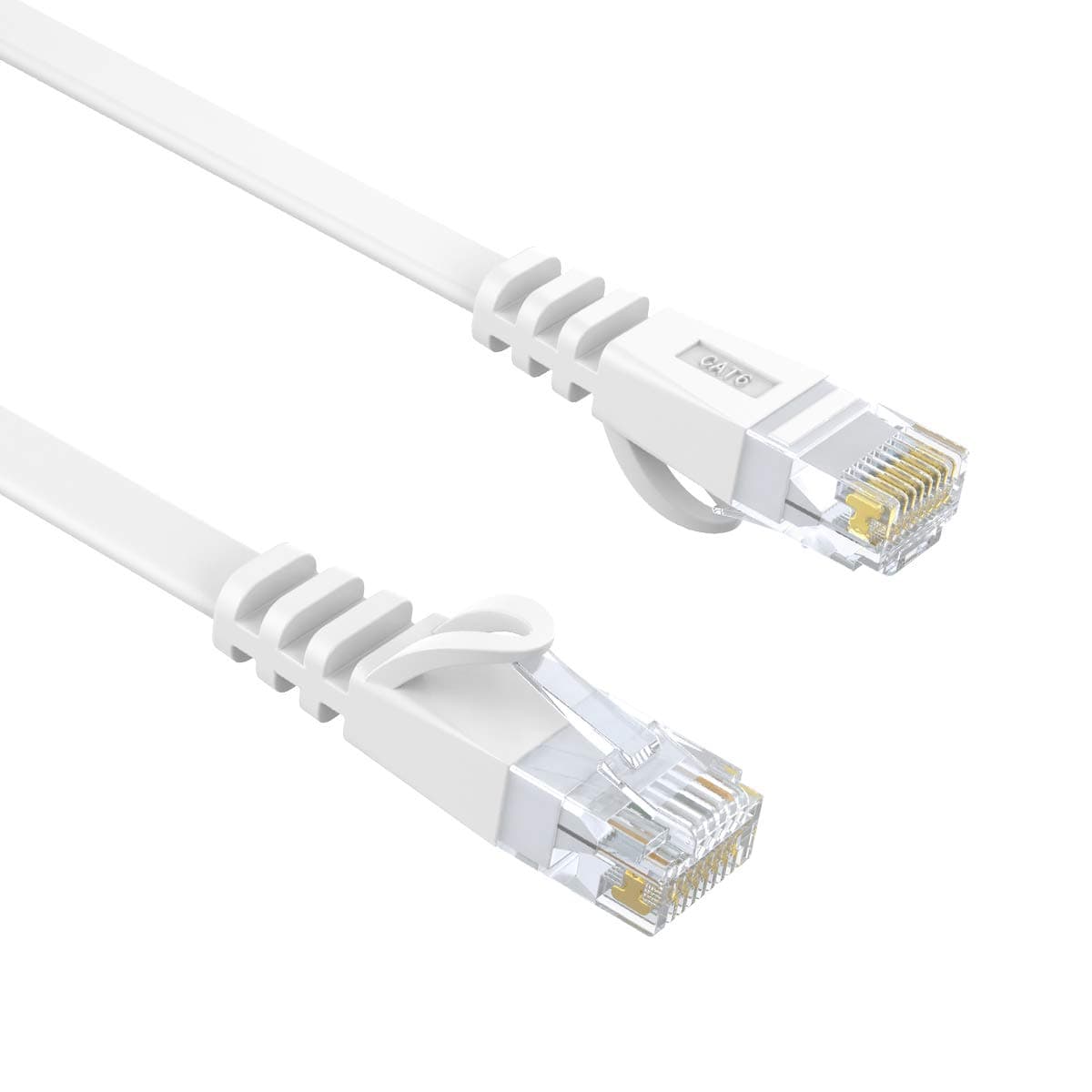 Ethernet Cable 10M Cat6 Flat Lan Network Cable RJ45 Snagless Patch Internet Gigabit White Cord 250MHz Computer Cable High Speed 30ft