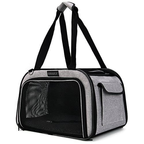 Serapis Airline Approved Pet Carriers,Soft-Sided Foldable Portable Kennel Designed for Travel, Under Seat Compatibility, Perfect for Cats and Small Dogs,Outdoor & Indoor(Medium)