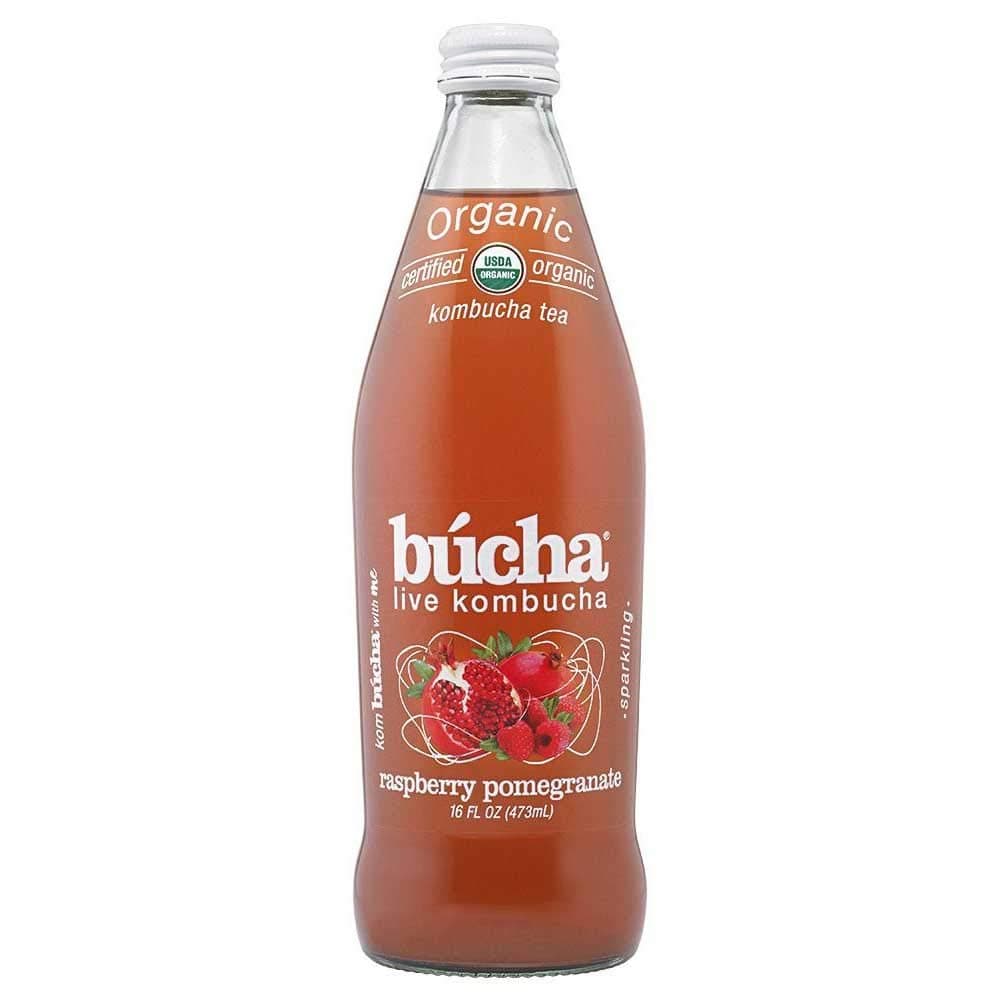 Bucha Live Kombucha Raspberry Pomegranate Tea, 16 Fluid Ounce -- 12 per case.
