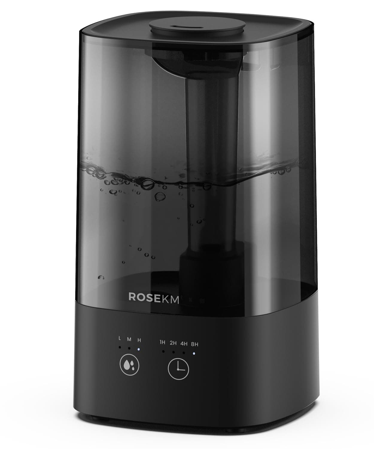 ROSEKM 4.5L Cool Mist Humidifier, Touch Control, Timer Setting (Black)