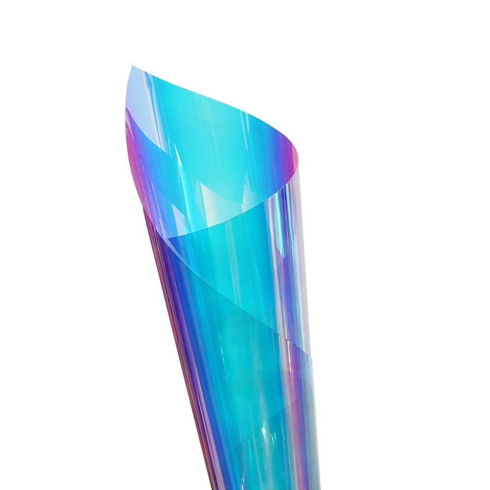 Sunice 54"x40" Roll Holographic Iridescent Window Film Colorful Glass Stickers Adhesive Stained Glass Vinyl Anti UV Rainbow Effect Tint for Home