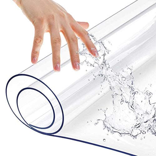 24x60 Inch Glass Pvc Tablecloths Clear Table Liner Protector Eco Screen Protective Desk Blotter Mat Cover Waterproof Wipeable Tablecloth Roll Easy Clean Vinyl Dining Coffee Tabletoper Protection Pad