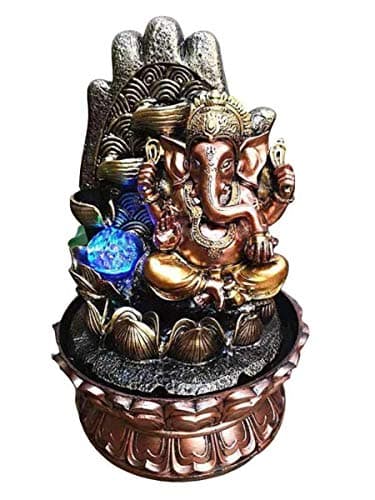 My Aashis Ganesha Tabletop Water Fountain with LED for Home Decor