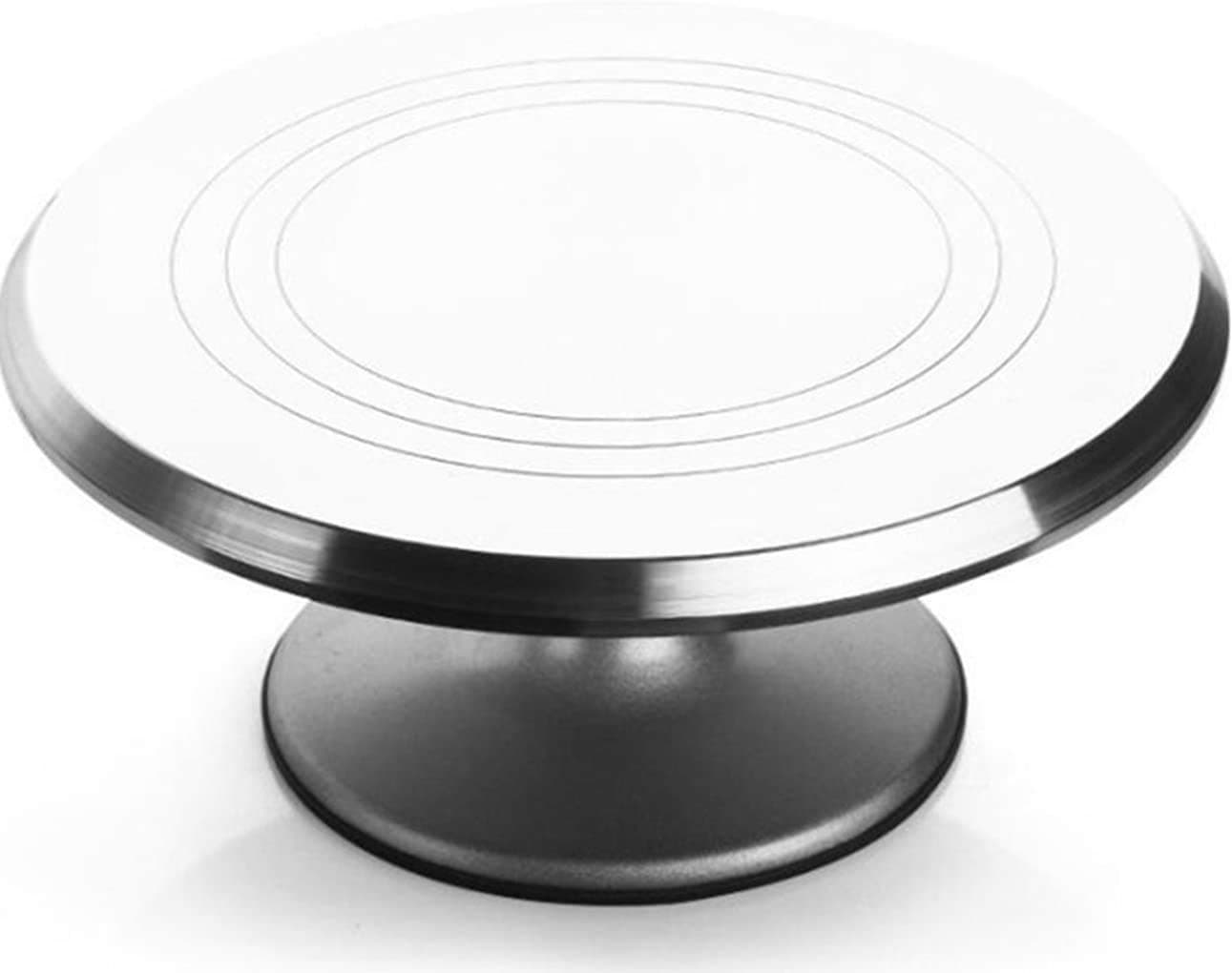 Bakers King 360 Degree Heavy Rotating Steel Cake Stand || Decorating Turntable for Cake Baking Decoration and Icing || Bakeware Decorating Kitchen Cooking and Baking Tools (Pack of 1) (Silver)
