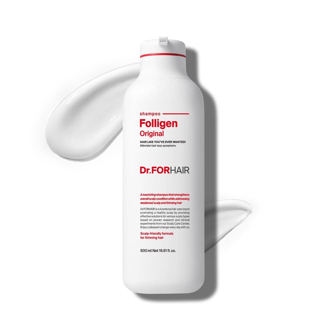 Dr.FORHAIR Folligen Original Biotin Shampoo (16.9oz) for Hair Regrowth Hair Loss Thinning Hair Relief Increase Volume Strength Thickening Treatment Root Enhancer (No Paraben, Silicone, Sulfates)