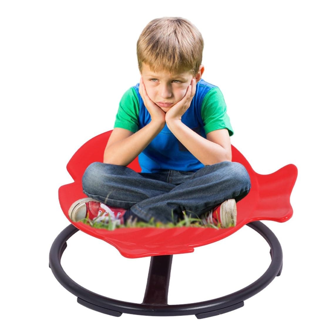 Sensory Spinning Carousel Chair for Kids 3-12 Years - Wobble Chair for Balance, Physical Therapy & Sensory Seating - Ideal Autism Toy Chair - Children's Desk Chair (Size : Sensory spinning chair red