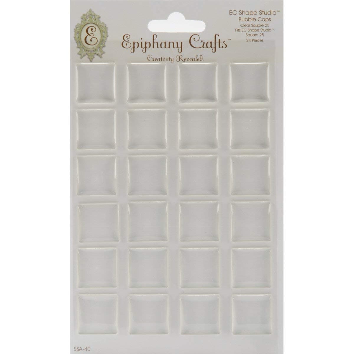 Clear Bubble Caps-Square 25, 24/Pkg