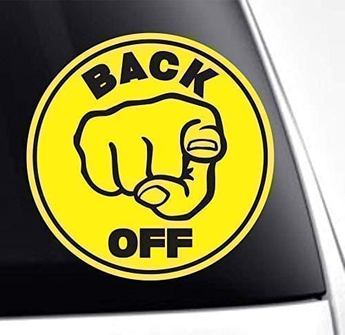 BACK OFF Funny Warning Bumper Sticker Vinyl Decal Car Truck SUV Window Decal Tailgater