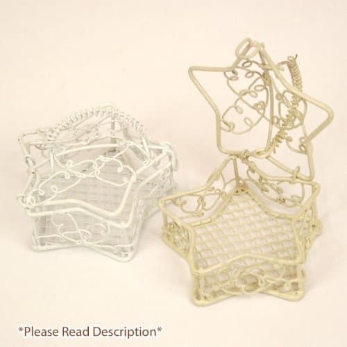 Meena Supplies Metal Star Case Favour Bird Cage - Wedding Decoration - Pail / Bucket / Basket (5, White)