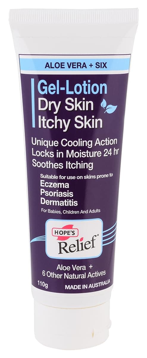 Hope's Relief Gel-Lotion Skin Care for Dry Skin Eczema Itch Relief, Dermatitis Treatment & Psoriasis Relief 110g