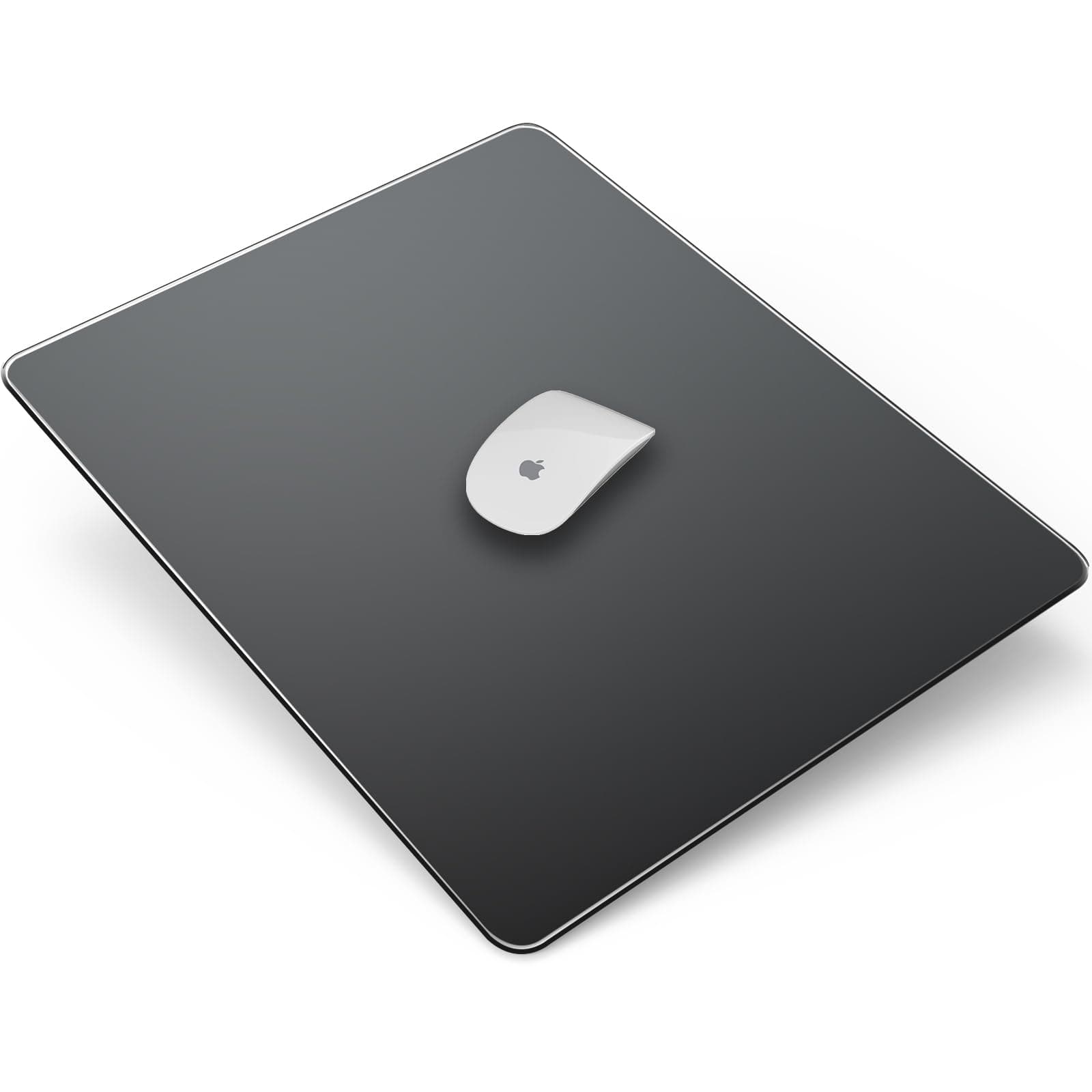 LANGBOHOS Glass Mouse Pad Double Side Waterproof Ultra Smooth Mouse Pad for Fast and Accurate Mouse Control for Office and Gaming (Black-16 * 12)