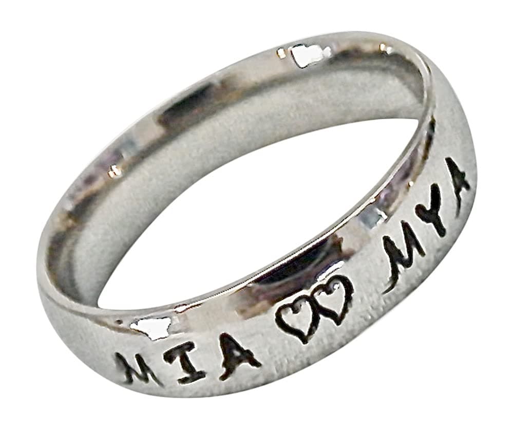 Personalized Mother's Ring~Couple's Ring~Hand Stamped~Engraved~Any Names~2, 3, 4 Names~Hearts~Date Option~Gold, Rose Gold, Silver, Coffee, Black or Blue Rings~New Mom~Twin Mom~Mommy~Handcrafted Gift