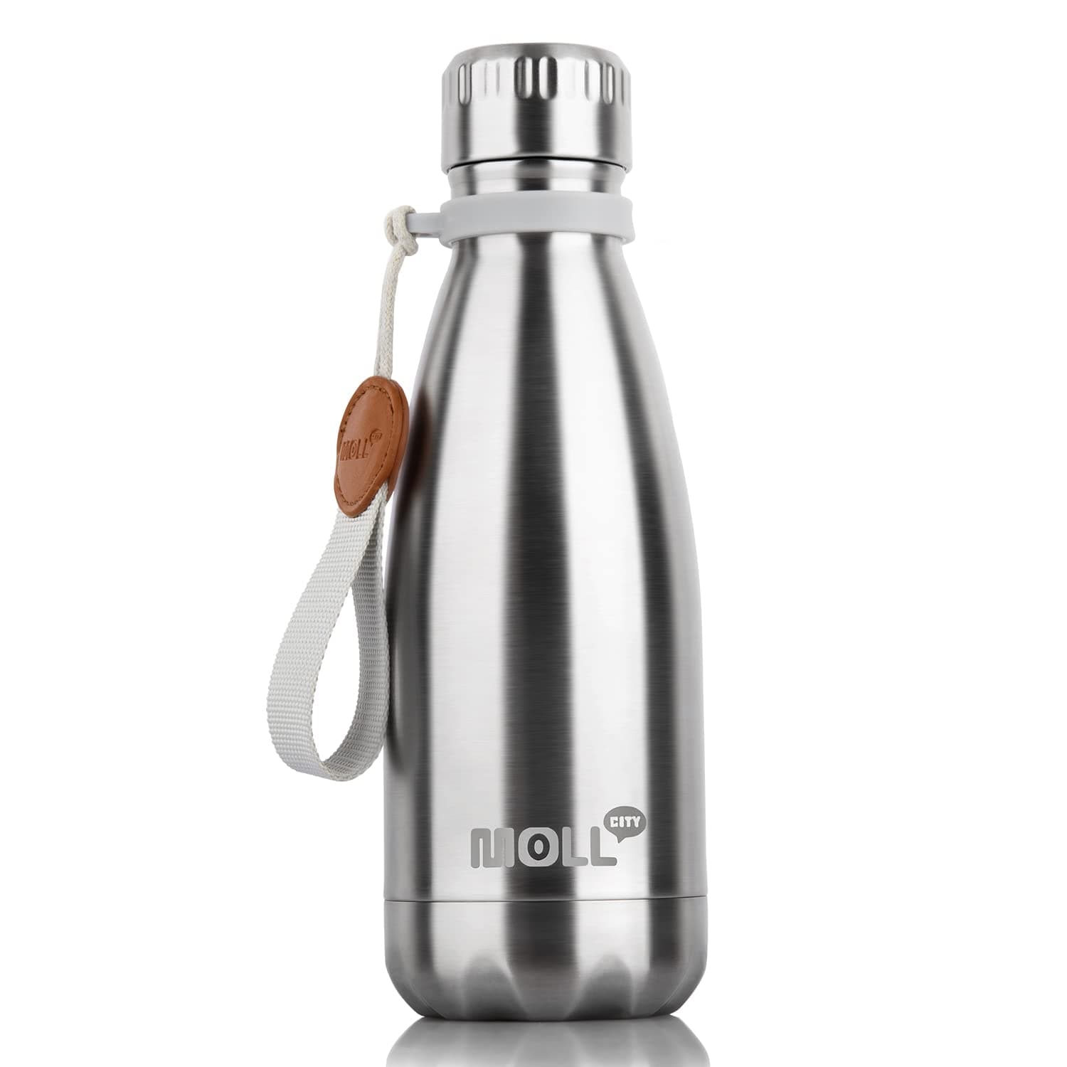 9 oz Water Bottle for Kids-Stainless Steel Vacuum Insulated Sports Flask Leak Proof Small Water Bottles for School (Silver)