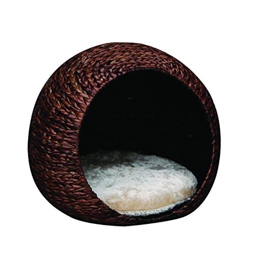 PP0200 Woven Banana Collection - Cosmo - Woven Water Hyacinth Cat House with Lounge Space, Pillow Included