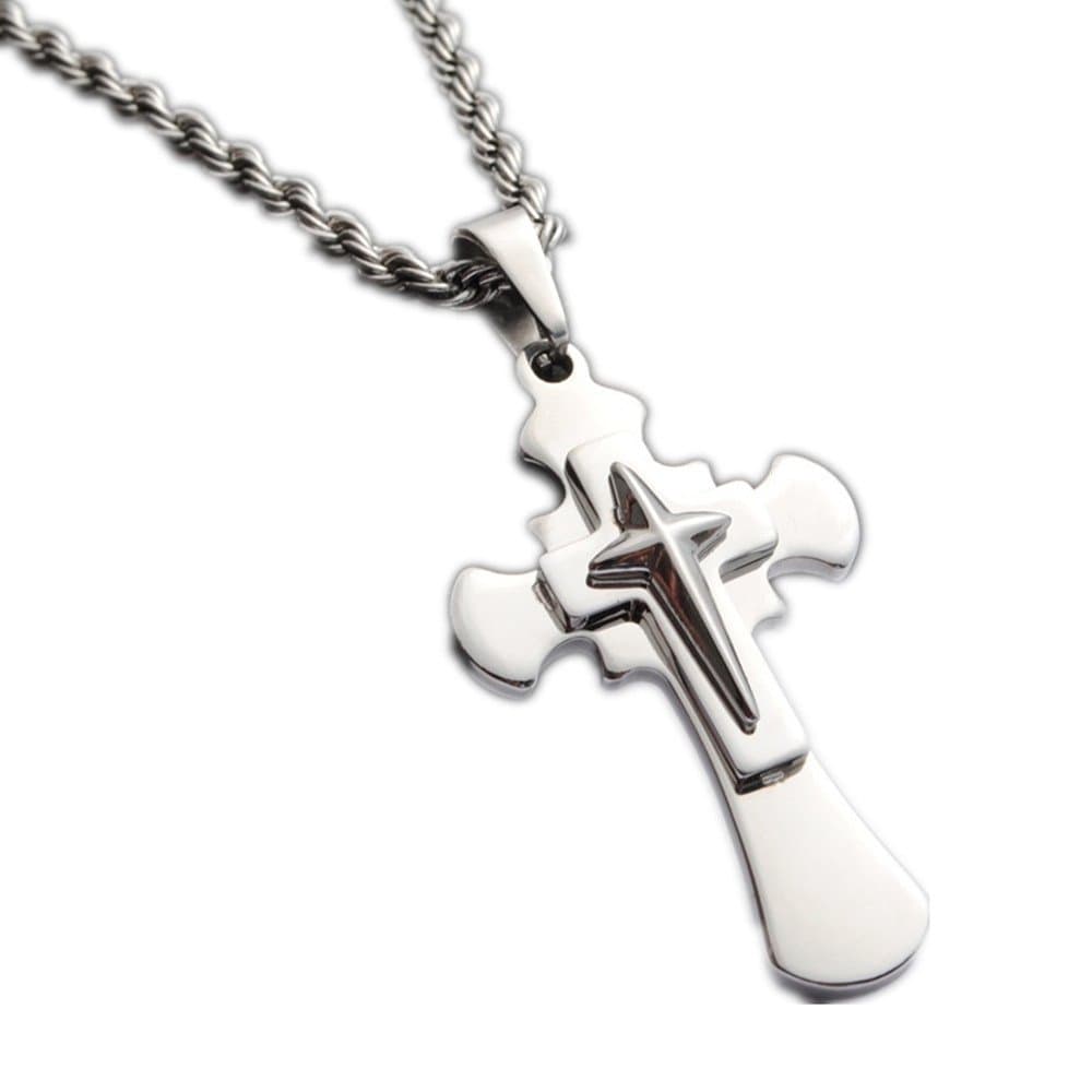 Jesus Christ Crucifix Cross Pendant Chain Necklace Type2040