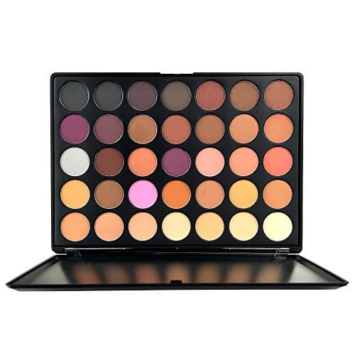 35 Colors Pro Eyeshadow Palette, Pigmented Matte Shimmer Eye shadow Makeup Palette Nature Nude Earth Beauty Cosmetics Pallet by Everfavor (1# Nude)
