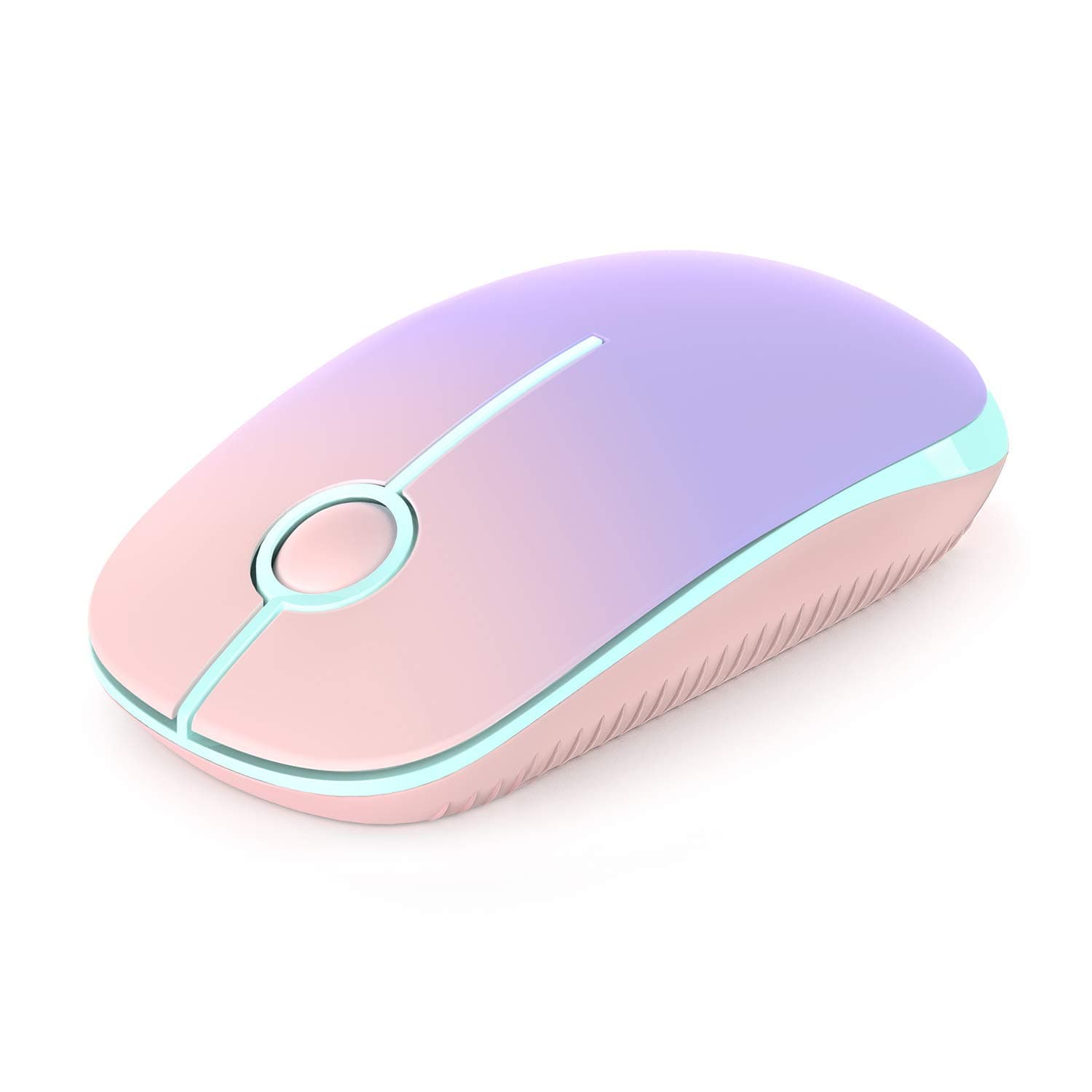 Unipows Wireless Mouse - 2.4G Slim Portable Computer Mouse with Nano Receiver, Less Noise Mobile Optical Mice for Notebook, PC, Laptop, Computer, Mac (Gradient Pink to Purple)