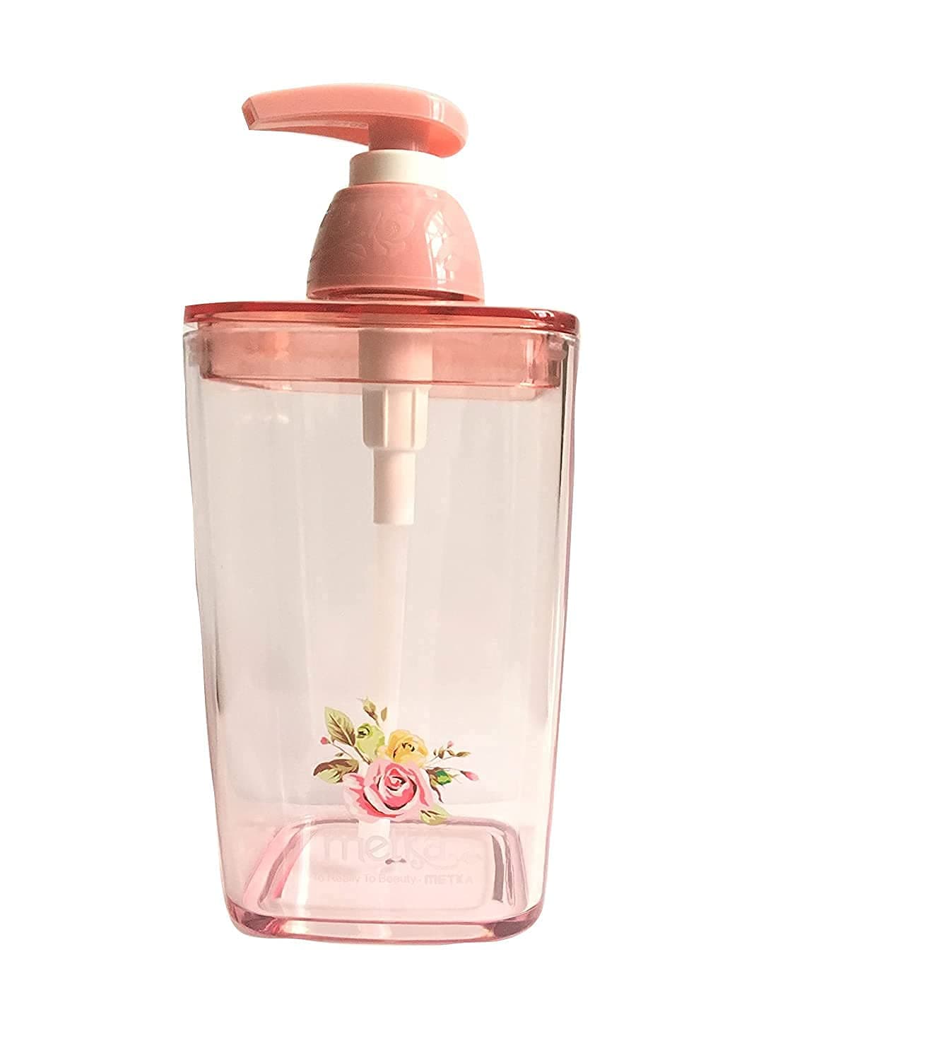 RedHooSAcrylic Liquid Soap Handwash Lotion Shampoo Dispenser Bottle Pump for Bathroom and Kitchen Sink 420ml (Multicolor) 1pc (1)