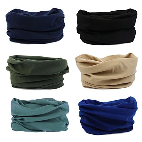 6 Pack Outdoor Magic Headband Elastic Seamless Bandana Neck Scarf Balaclava UV Resistence Sport Headwear Headwrap Versatile 16-in-1 Sweatband Tube Mask for ATV/UTV Riding, Off Roader, Biker, Yoga