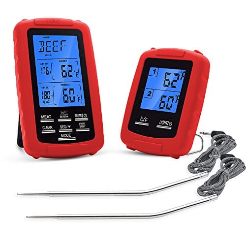 eiAmz Thermometer Kitchen with Dual Probe, Wireless Waterproof Cooking Thermometer 2 Probe BBQ & Meat Thermometer, Alarm for Cooking, Smoker, Barbeque