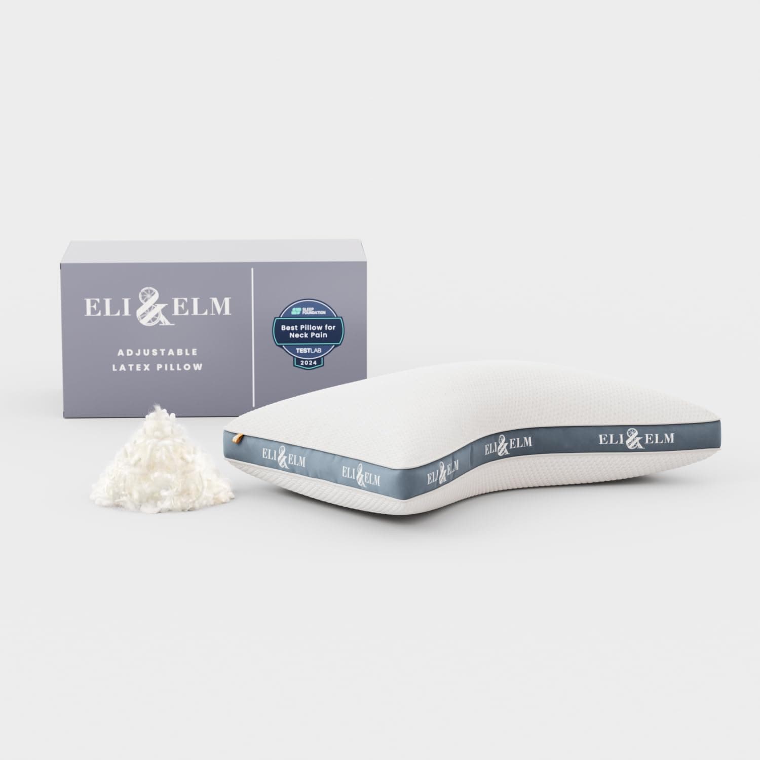 Eli & Elm | Ultimate Side Sleeper Pillow with Adjustable Filler to Get The Perfect Contour Curved Pillow for A Neck Pain Relief Sleep - Removable Latex and Polyester Filling- 17" X 29"