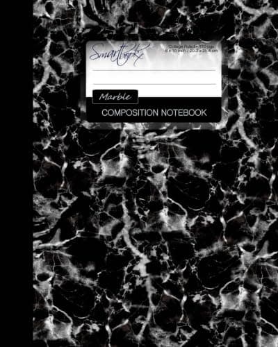 Marble Composition Notebook: College Ruled Writer’s Notebook for School / Teacher / Office / Student [ Perfect Bound * Large * Black & White ] (Composition Books - Contemporary Design)