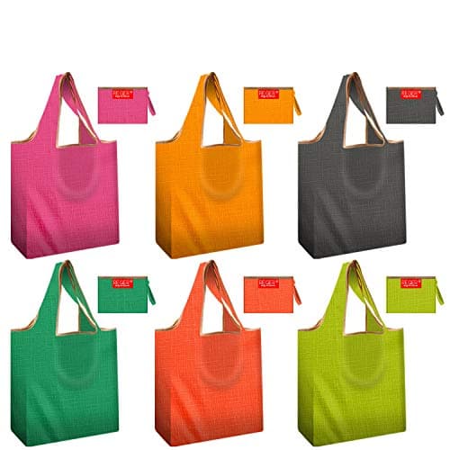 Foldable Grocery Tote Shopping Bags Reusable 50 lbs Nylon Durable Bags Heavy Duty Flat Bottom Light Weight Flat Bottom Shrink Proof Fits with Purse Teal