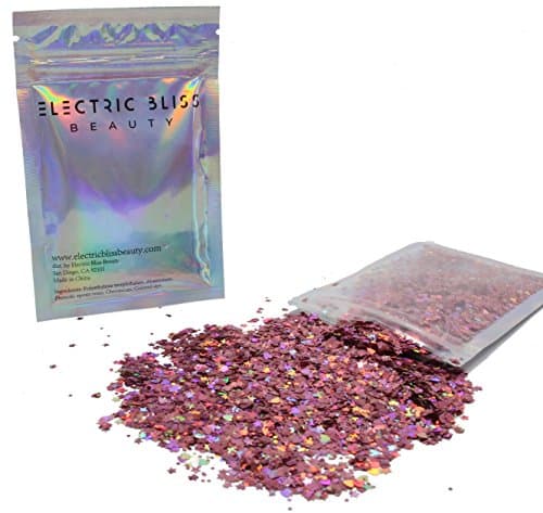 Chunky Cosmetic Glitter ✮ Festival Rave Beauty Makeup Face Body Nail ✮ (Pink Hearts & Stars)