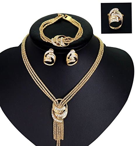 Pixel Jewelry 1985African Costume Necklace Set Party Fashion Women Dubai Gold Plated Jewelry Sets