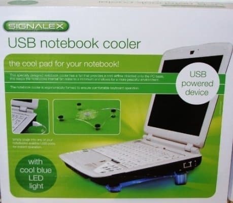 USB Netbook / Notebook cooler, with a single fan and blue LED light, fast delivery UK stock