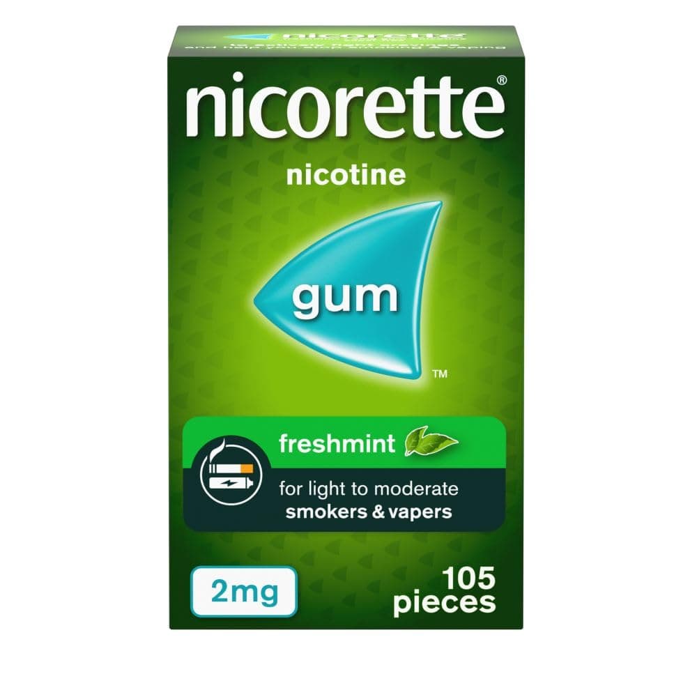 Freshmint 2mg Gum (105 Pieces), Discreet Stop Smoking and Stop Vaping Aid to Help you Quit For Good, Tackle Cravings and Withdrawal Symptoms, Freshmint Nicotine Gum (Quit Smoking or Vaping)