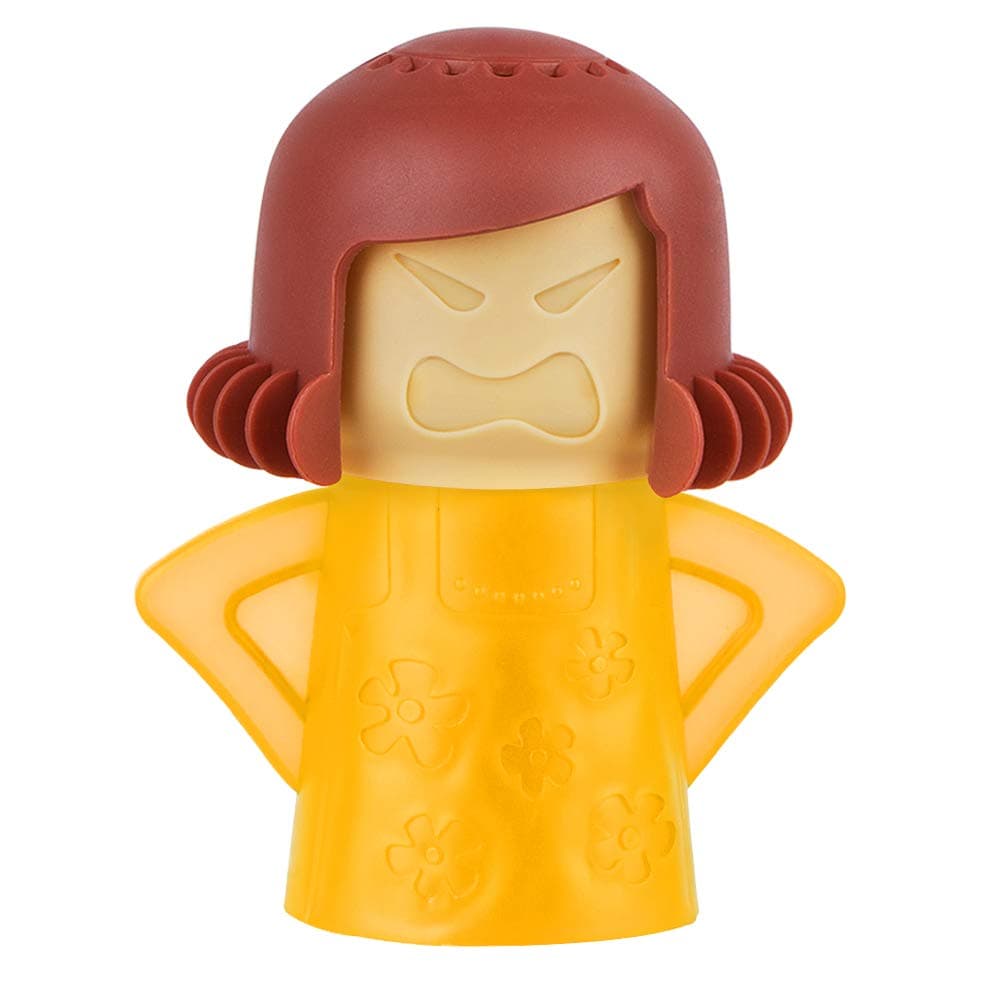 Angry Mom Microwave Cleaner - Angry Mom Mad Creay Mama Microwave Oven Cleaner High Temperature Steam Cleaning Equipment Tool Easily Crud Steam Cleans Add Vinegar and Water for Kitchen (Yellow)